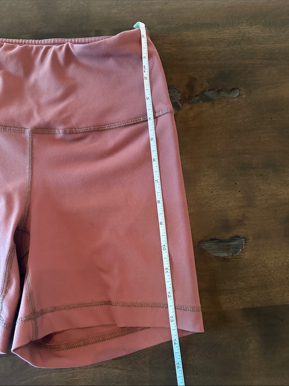 High-Waist Women’s Active Shorts - Rust Size S - Picture 8 of 10